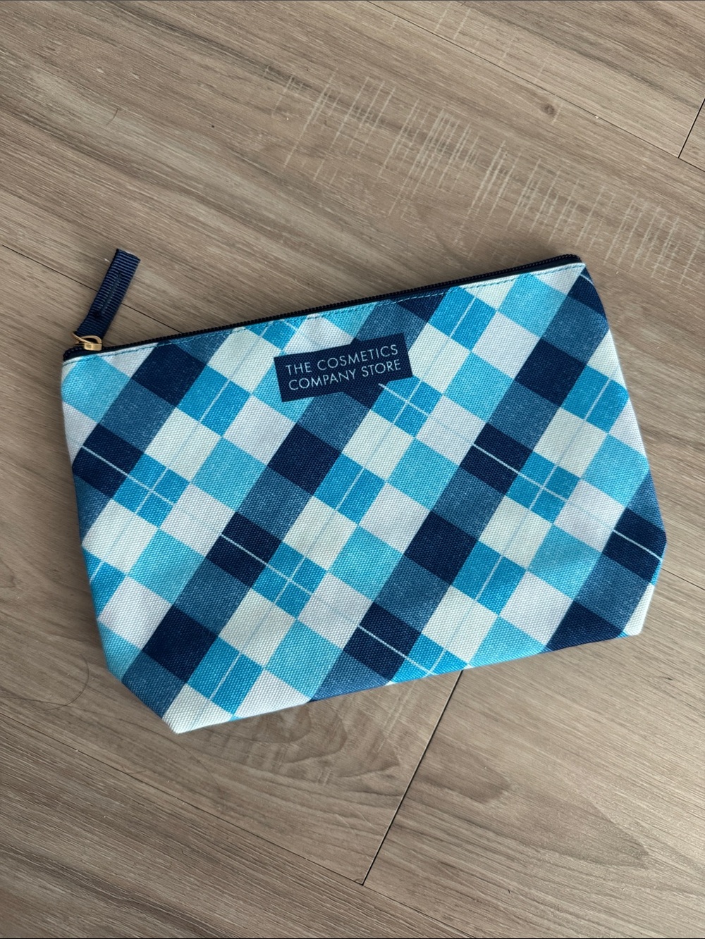 NWOT Blue Plaid Travel Pouch
